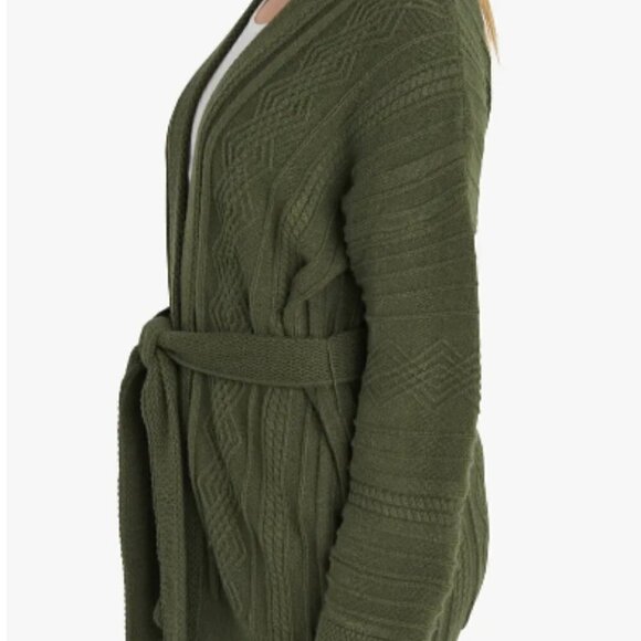 Vici Collection Wrap Cardigan in Ash Olive - Picture 5 of 6